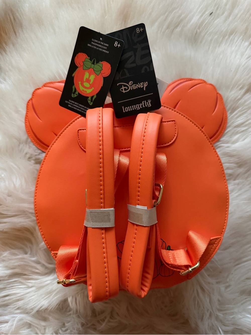 Loungefly Disney Pumpkin Minnie backpack Orange and Green. NEW - Picture 2 of 4